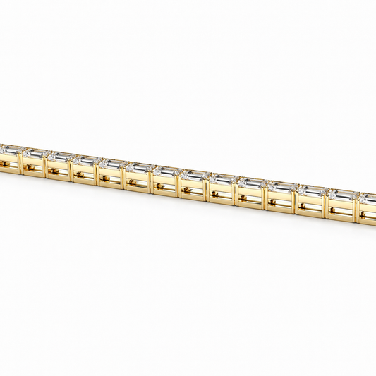 Emerald cut lab Diamond Tennis Bracelet