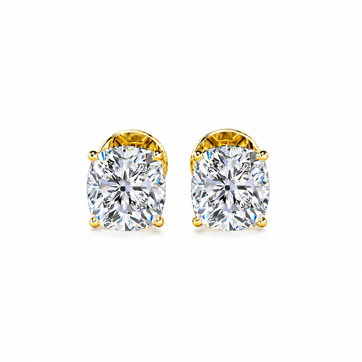 Cushion Solitaire Hidden Halo Earring