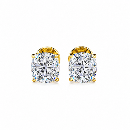 Cushion Solitaire Hidden Halo Earring