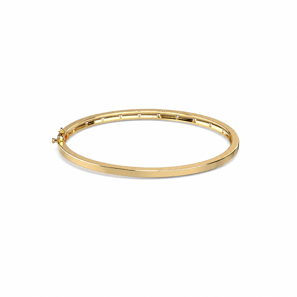 Flush Set Lab Diamond Openable Bangle Bracelet