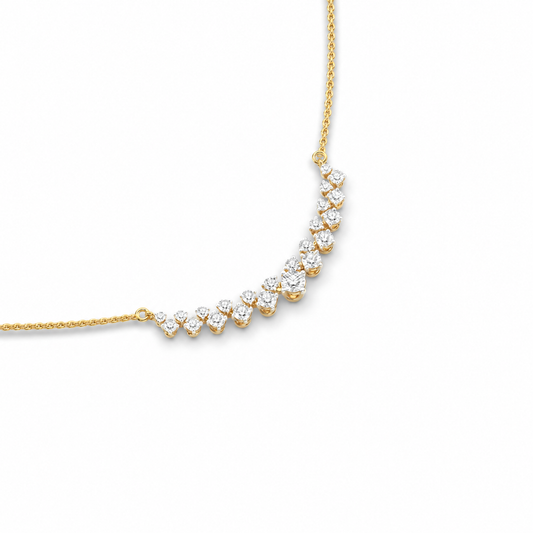 Scattered Curve Diamond Necklace