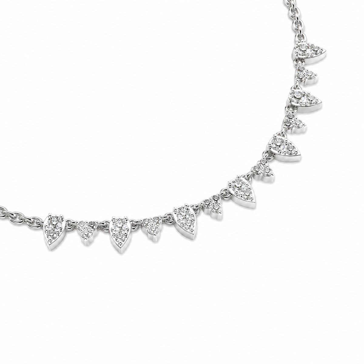 Stacked Grace Pear Diamond Necklace
