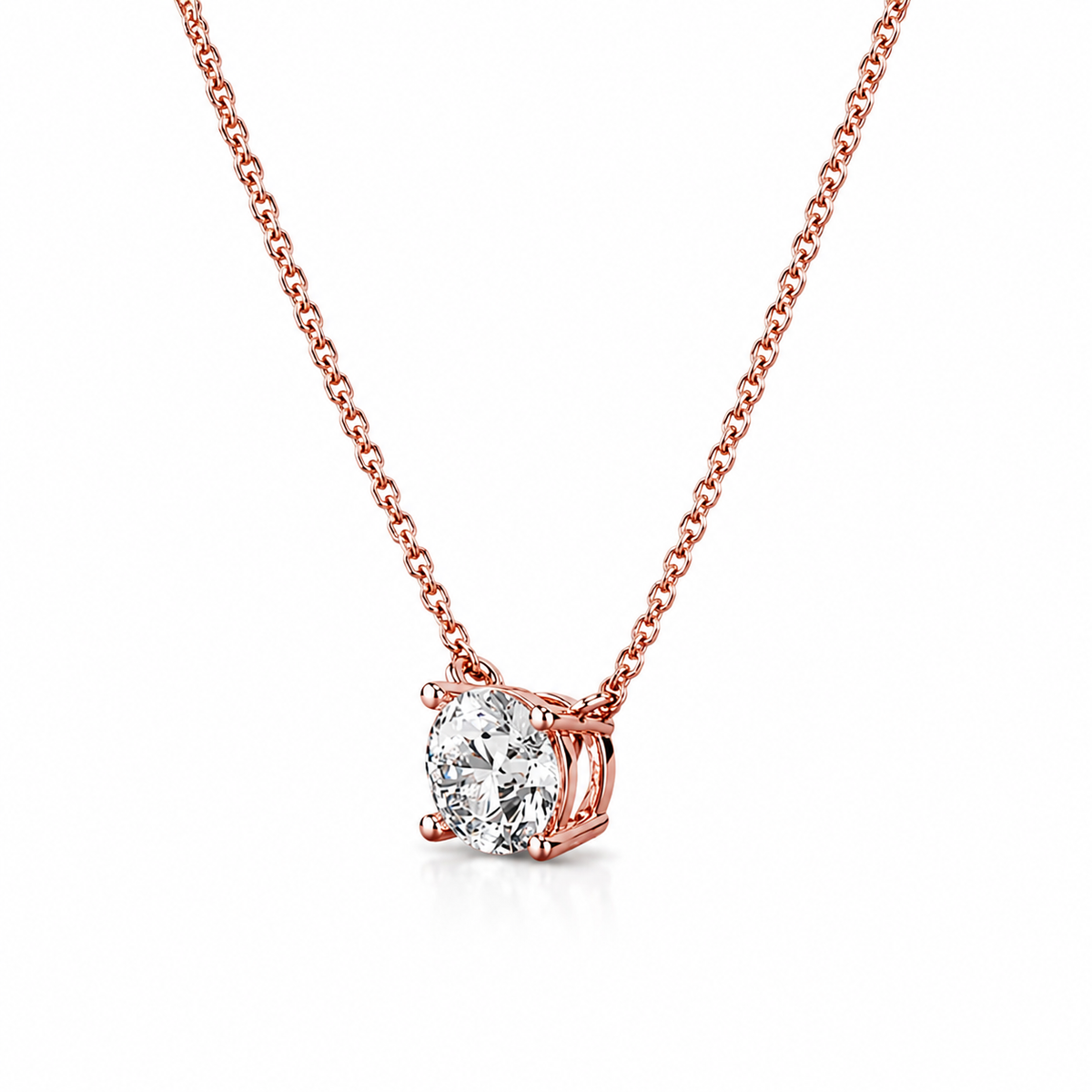 1ct Round Diamond Solitaire Necklace