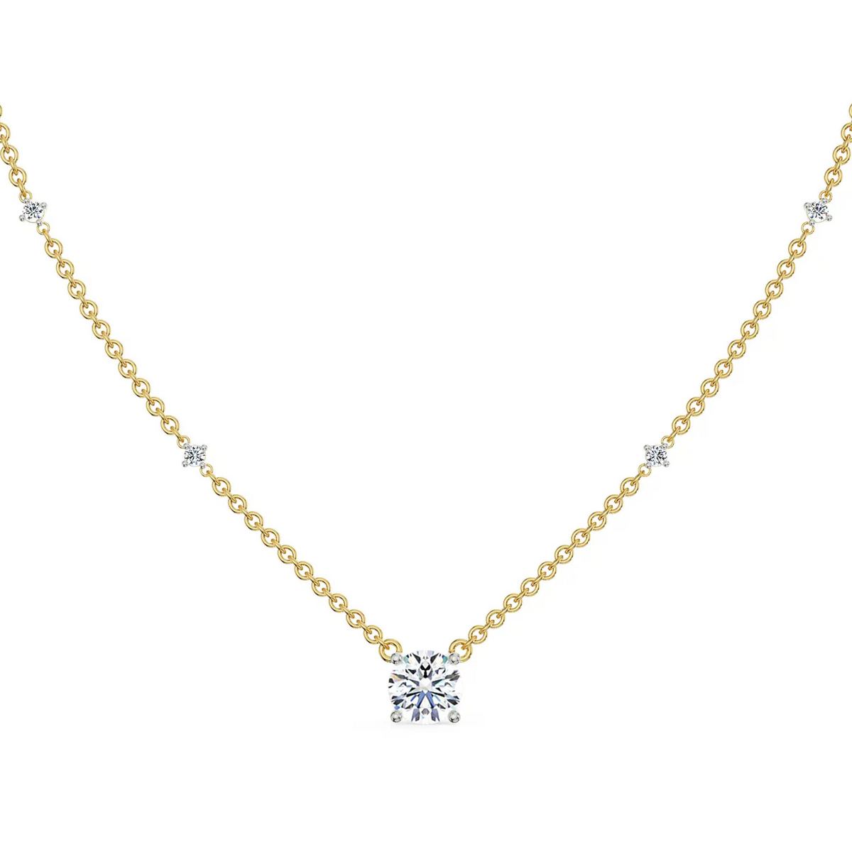 1 CT Solitaire Lab Grown Diamond Necklace