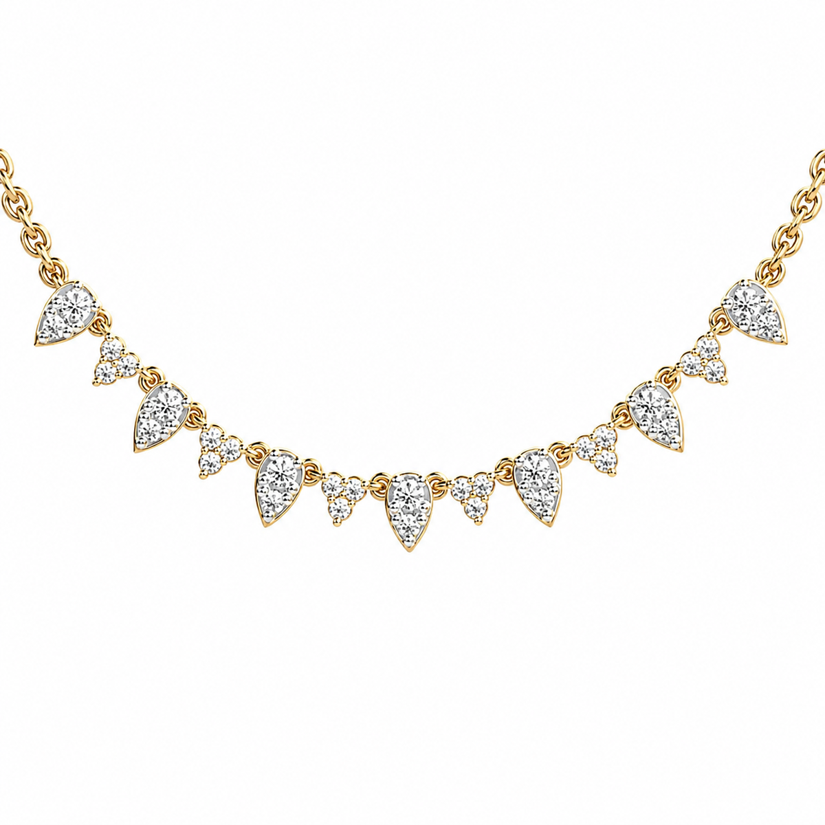 Stacked Grace Pear Diamond Necklace
