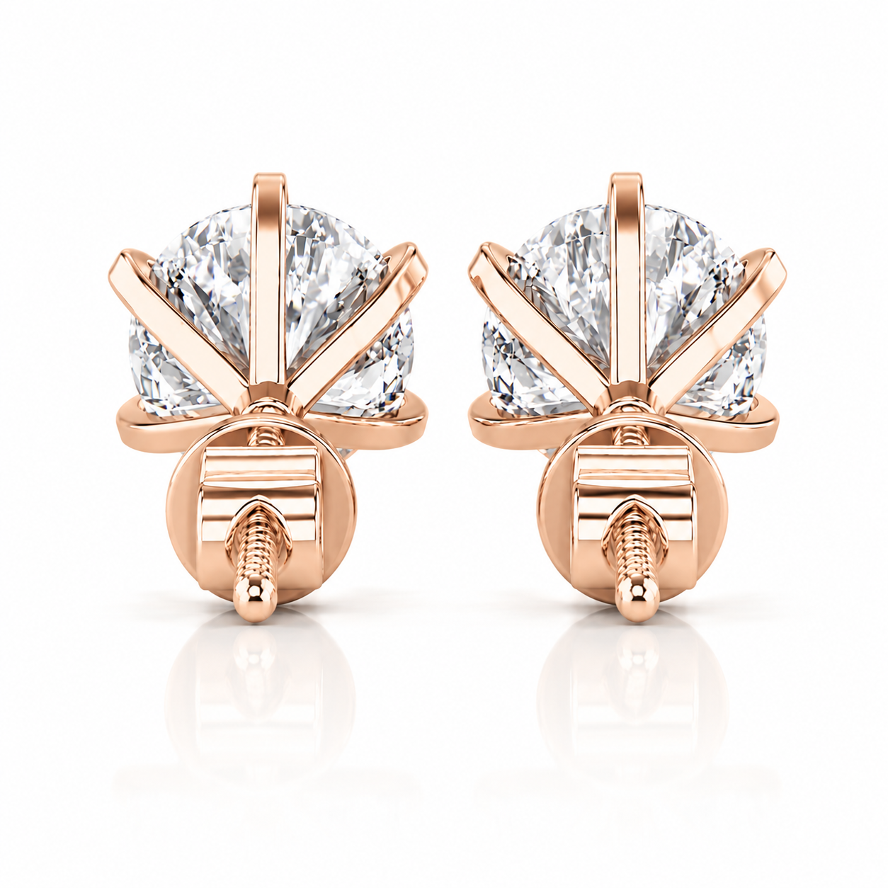 1 Carat Round Solitaire Stud