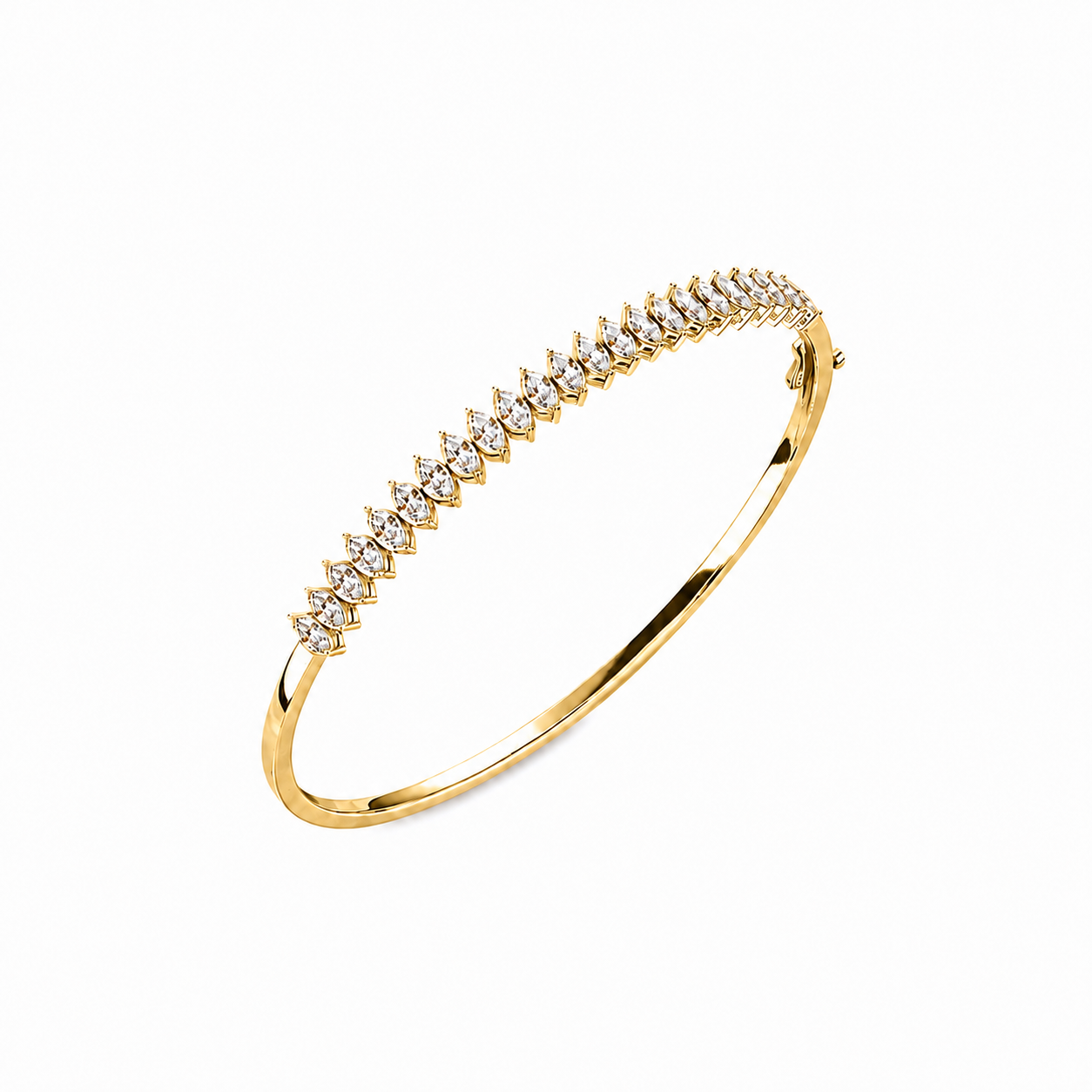 Marquise Lab Diamond Half Tennis Bangle bracelet