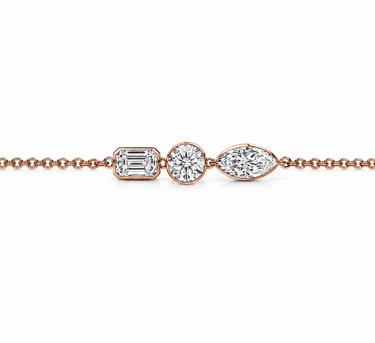 Three Stone Diamond Everyday Bracelet