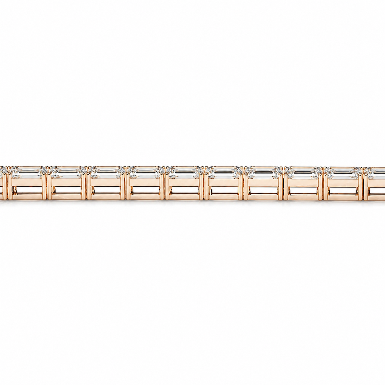 Emerald cut lab Diamond Tennis Bracelet