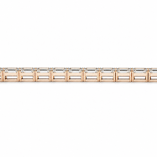 Emerald cut lab Diamond Tennis Bracelet