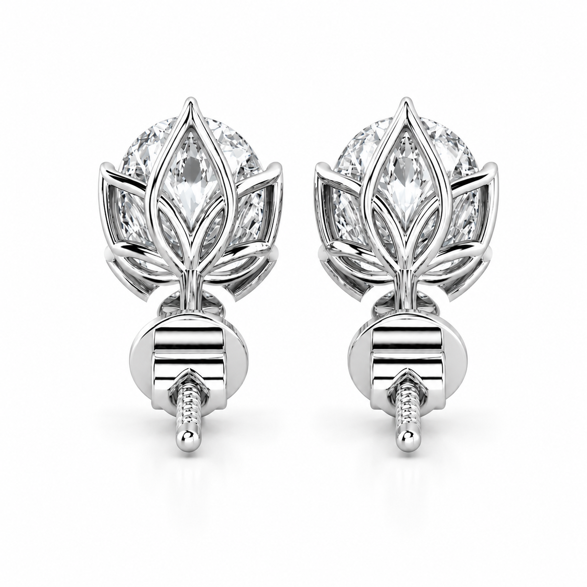 Lotus Radiance with Oval Solitaire Stud