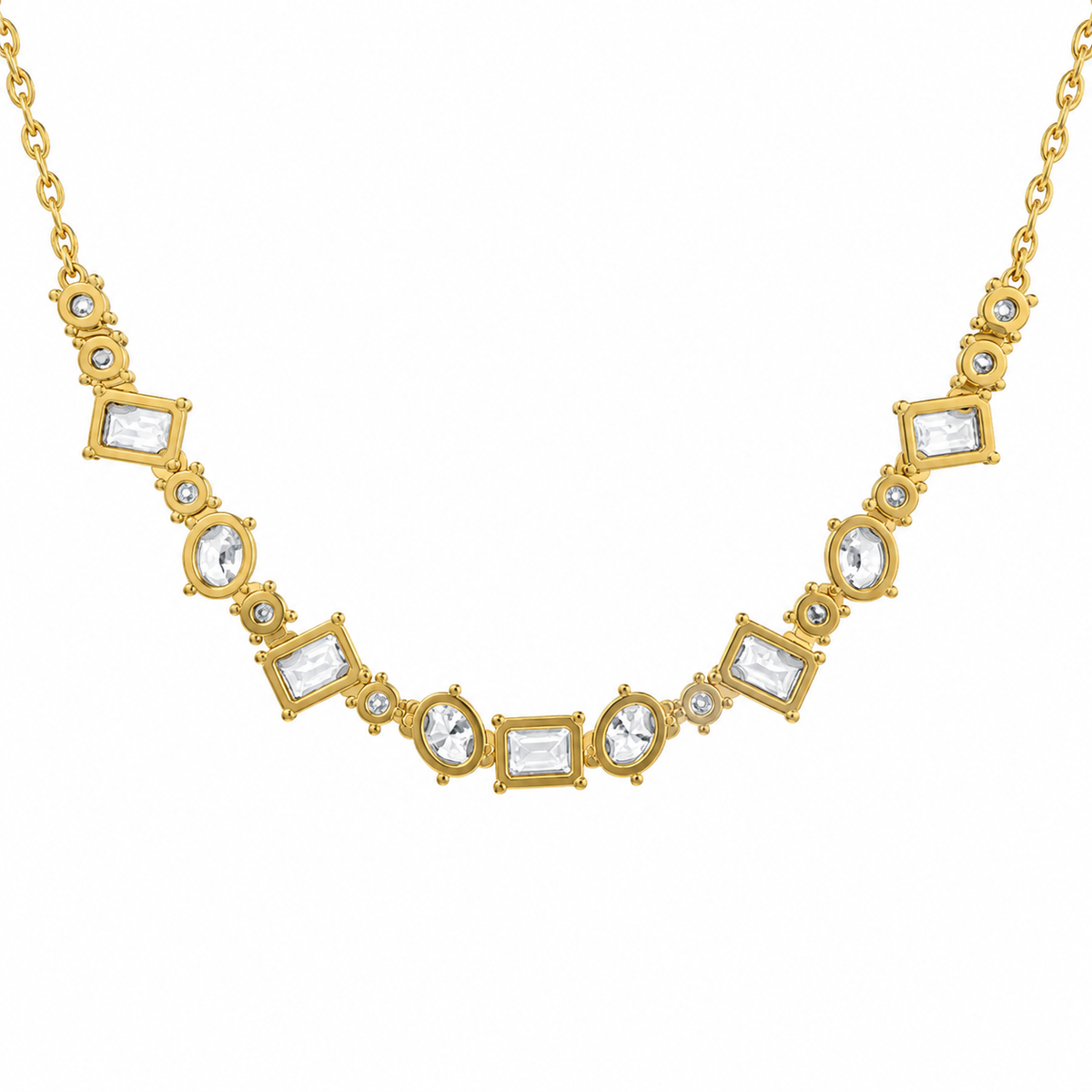 Clustered Baguette Diamond String Necklace