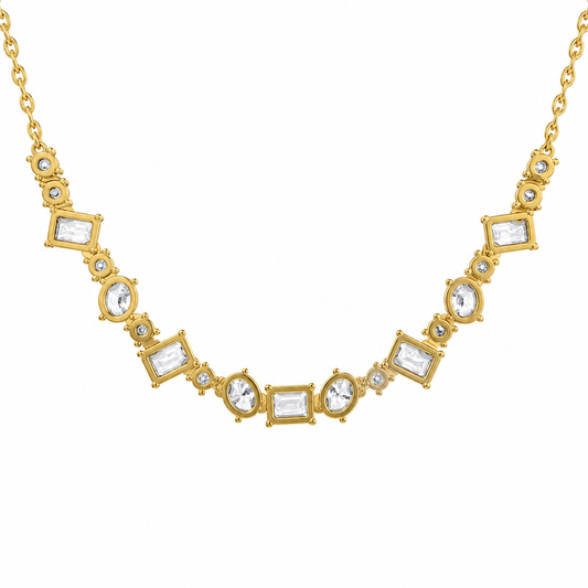 Clustered Baguette Diamond String Necklace
