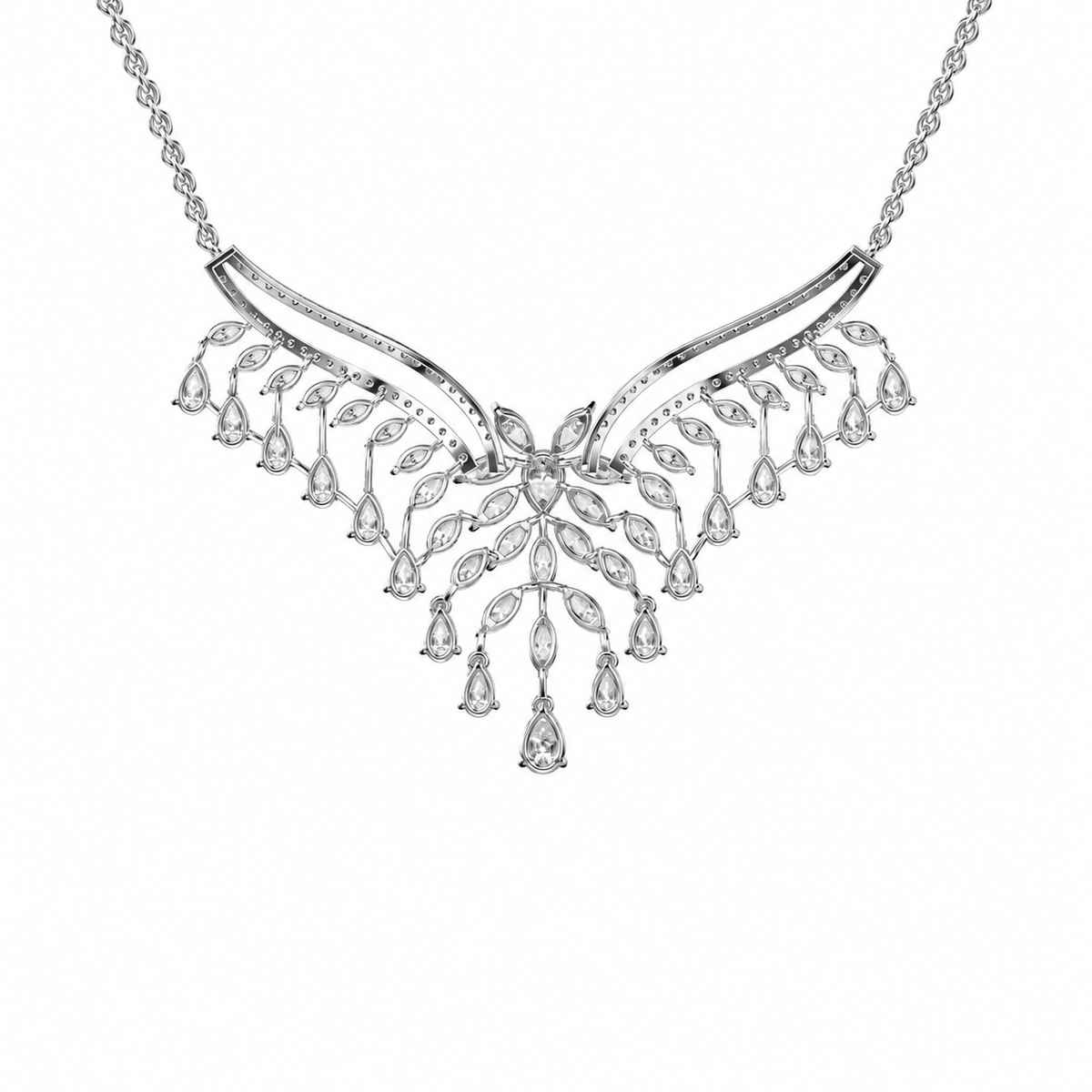 Glam of the Queen Diamond Cluster Pendant with Chain