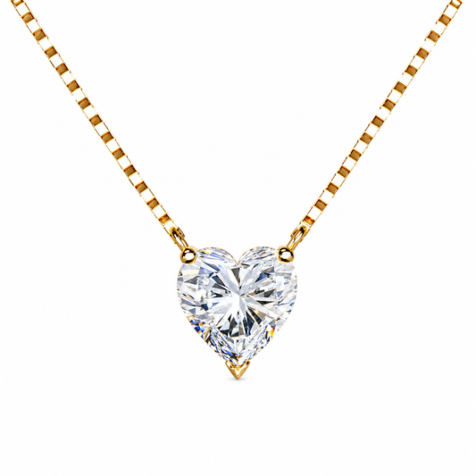 Heart Shaped Solitaire Necklace