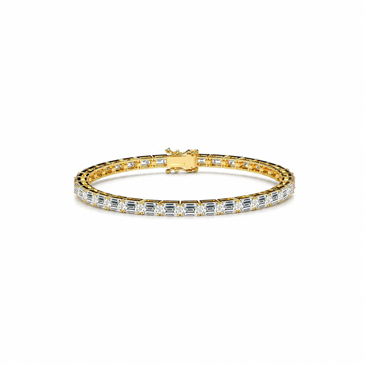 Emerald cut lab Diamond Tennis Bracelet