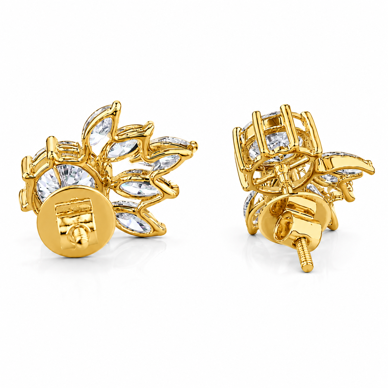 Flower Diamond Stud Earrings
