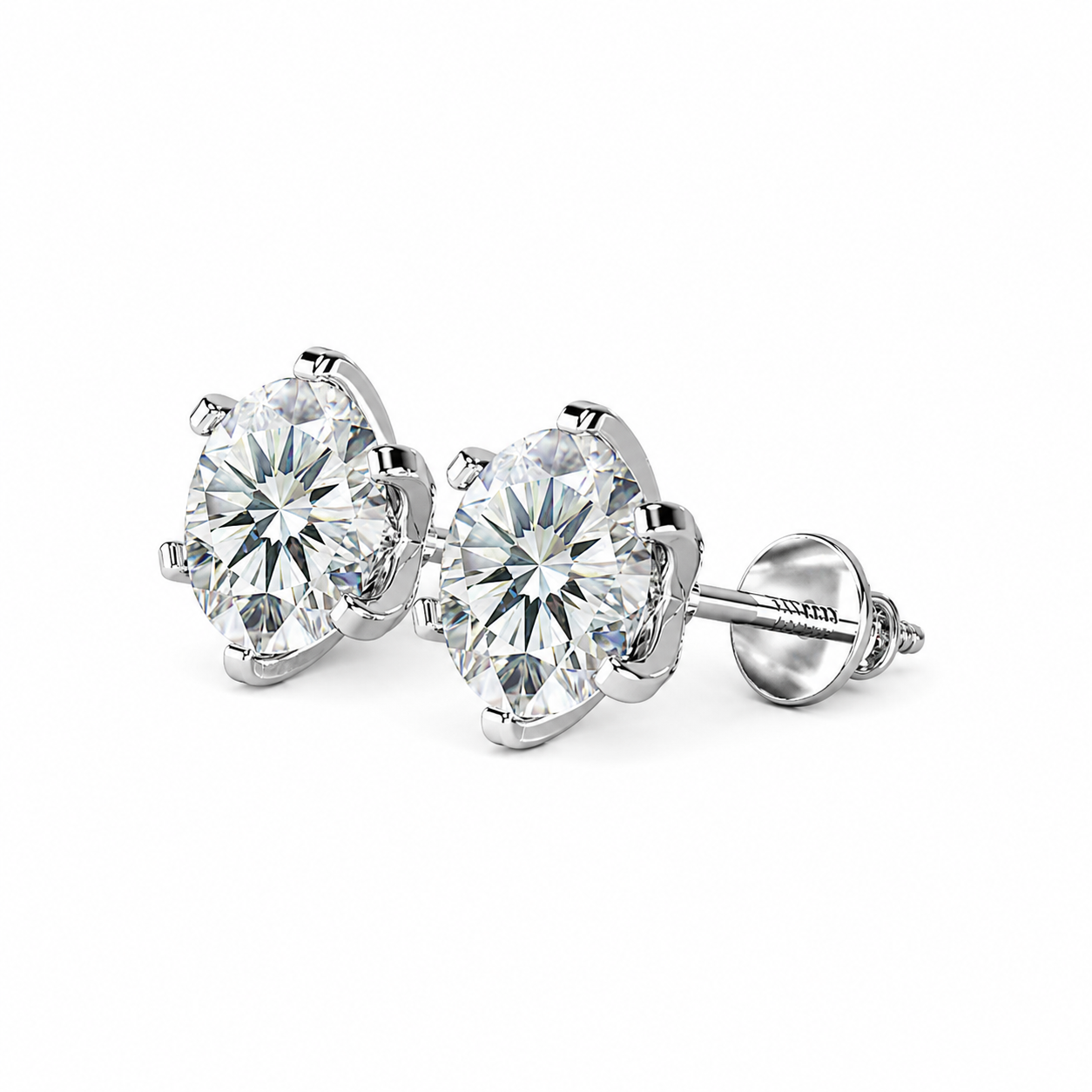 1 Carat Round Solitaire Stud