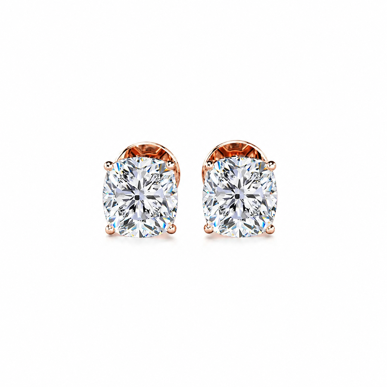 Cushion Solitaire Hidden Halo Earring