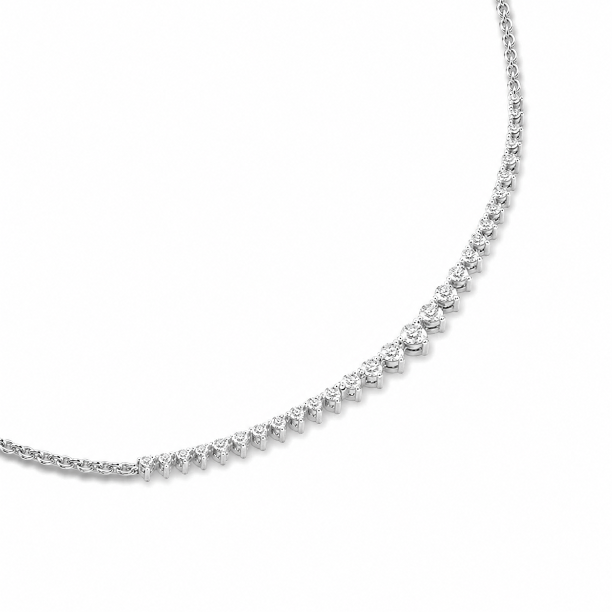 Graduated Line Diamond Necklace