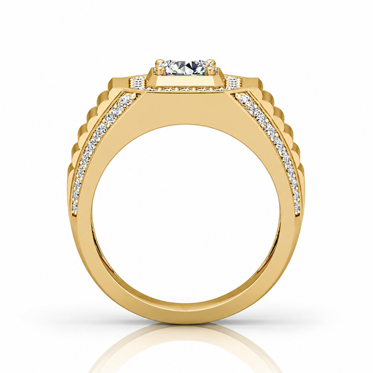 1.50Ct Round Diamond Mens Solitaire Hip Hop Ring
