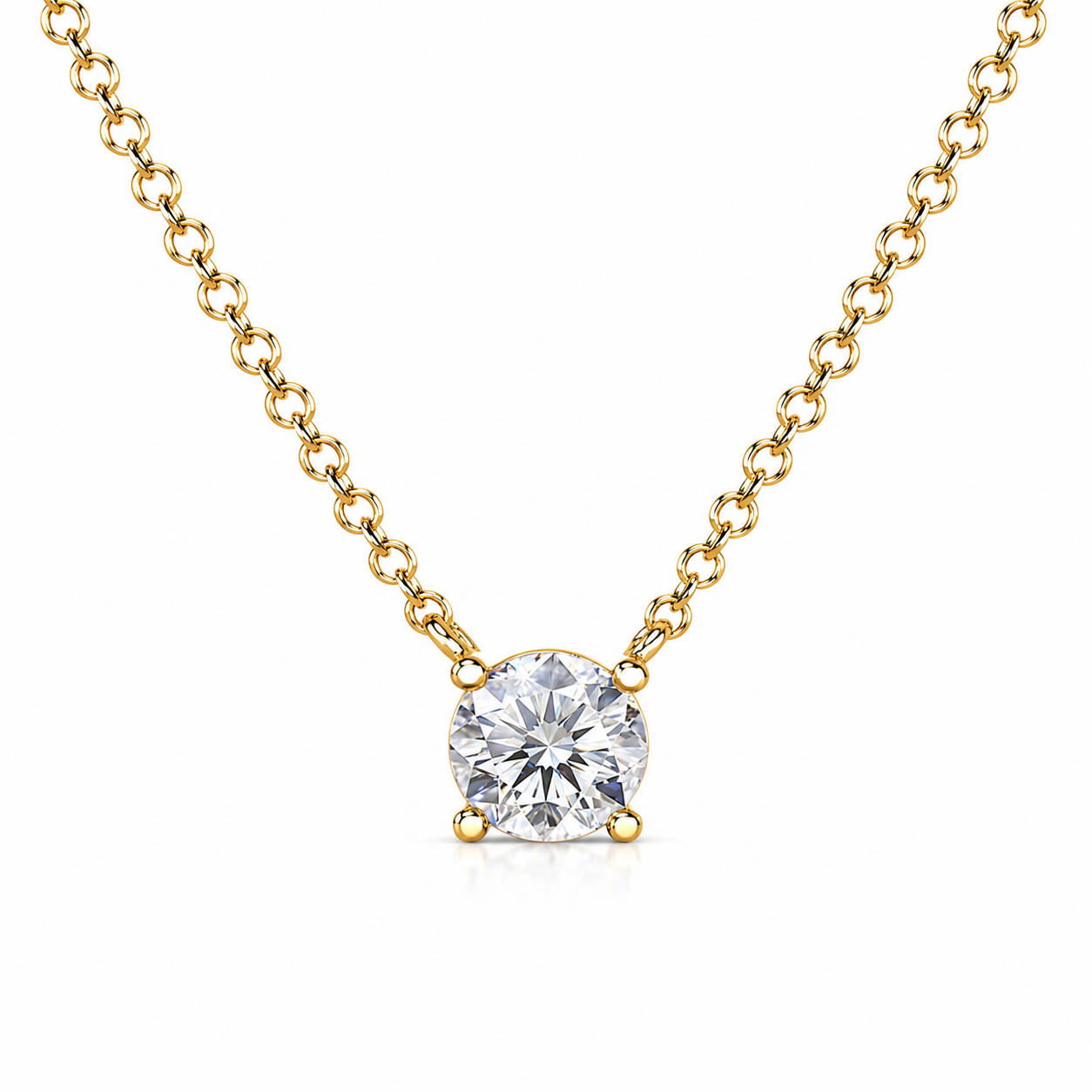 1ct Round Diamond Solitaire Necklace