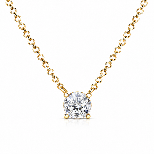 Round Diamond Solitaire Necklace