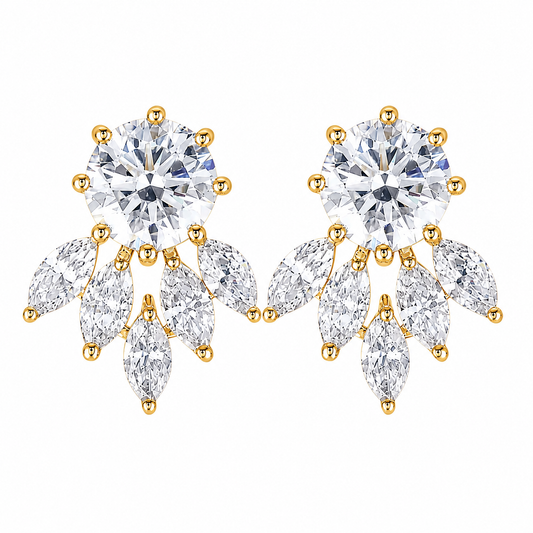 Flower Diamond Stud Earrings