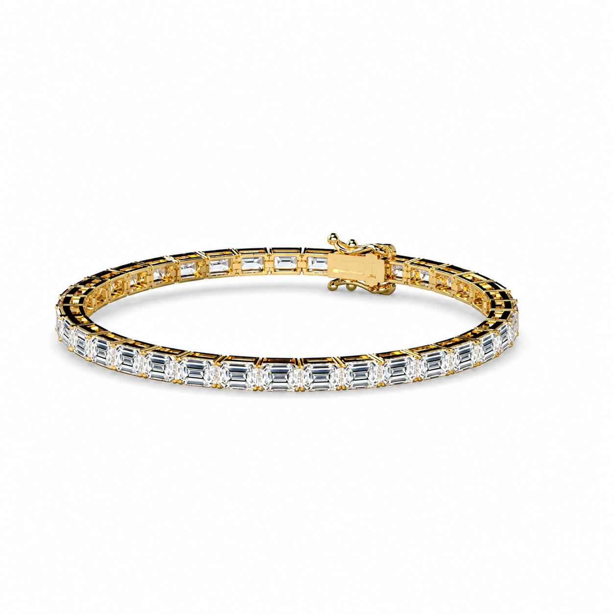 Emerald cut lab Diamond Tennis Bracelet