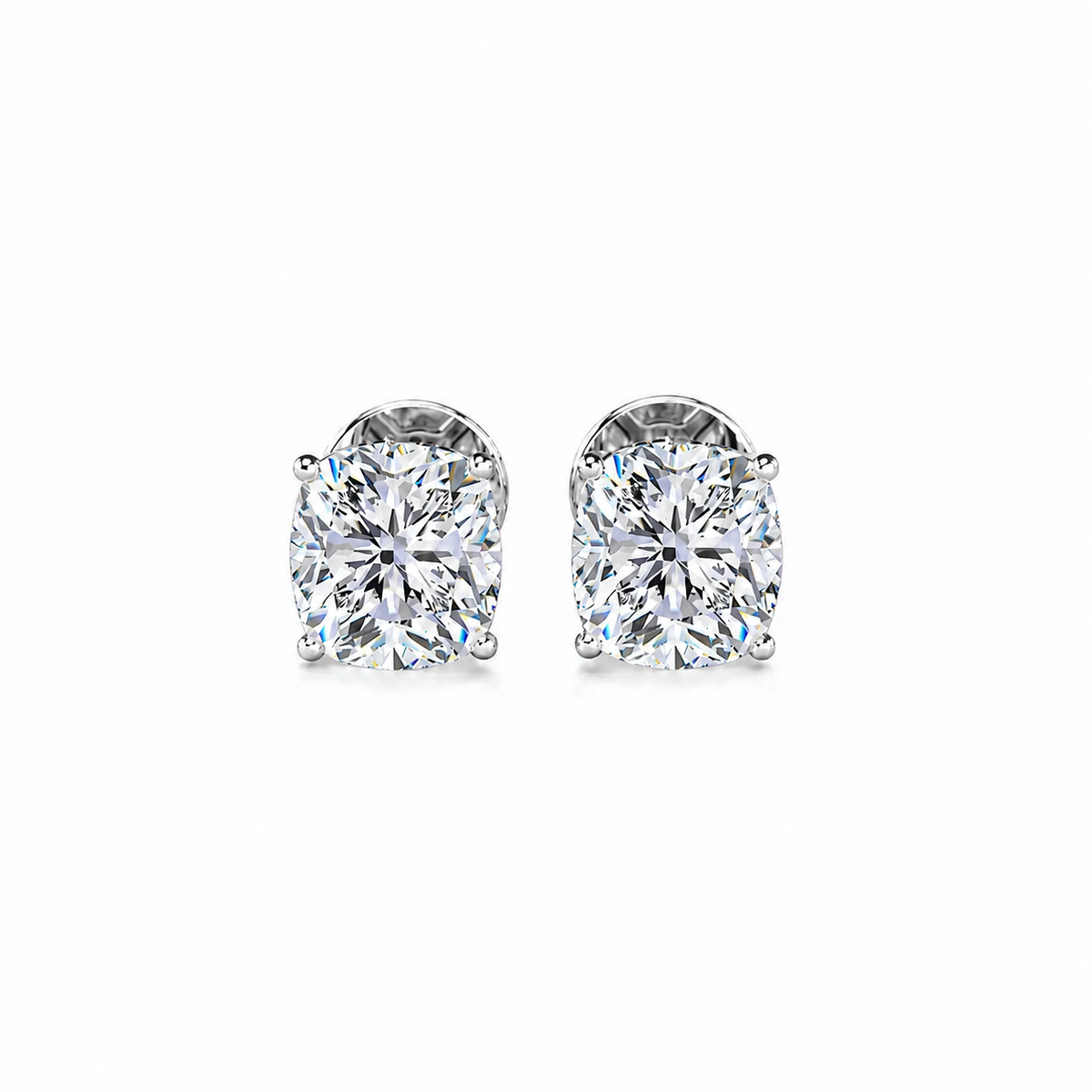 Cushion Solitaire Hidden Halo Earring