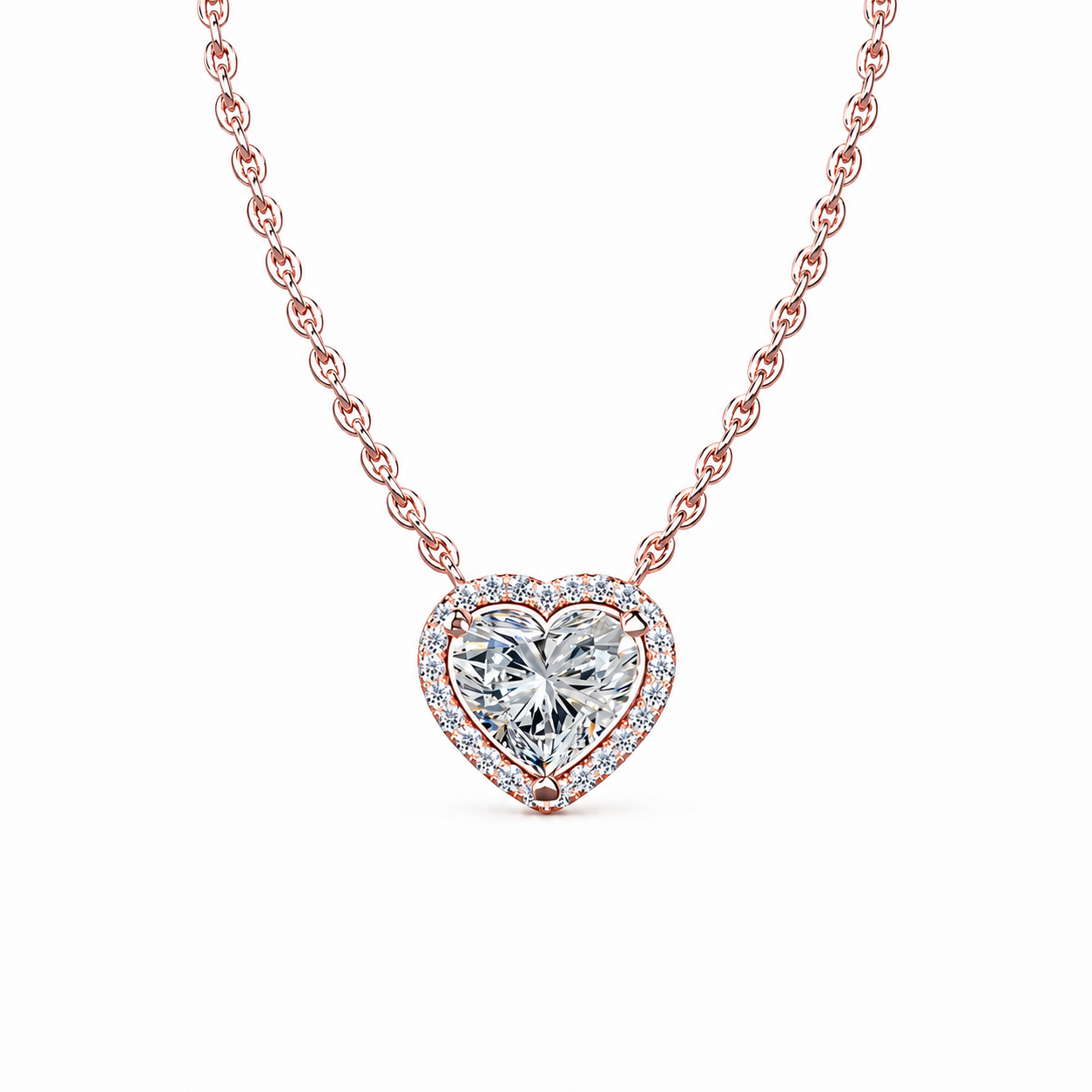Heart Diamond Halo Pendant