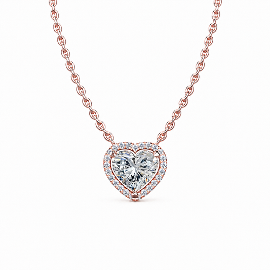 Heart Diamond Halo Pendant