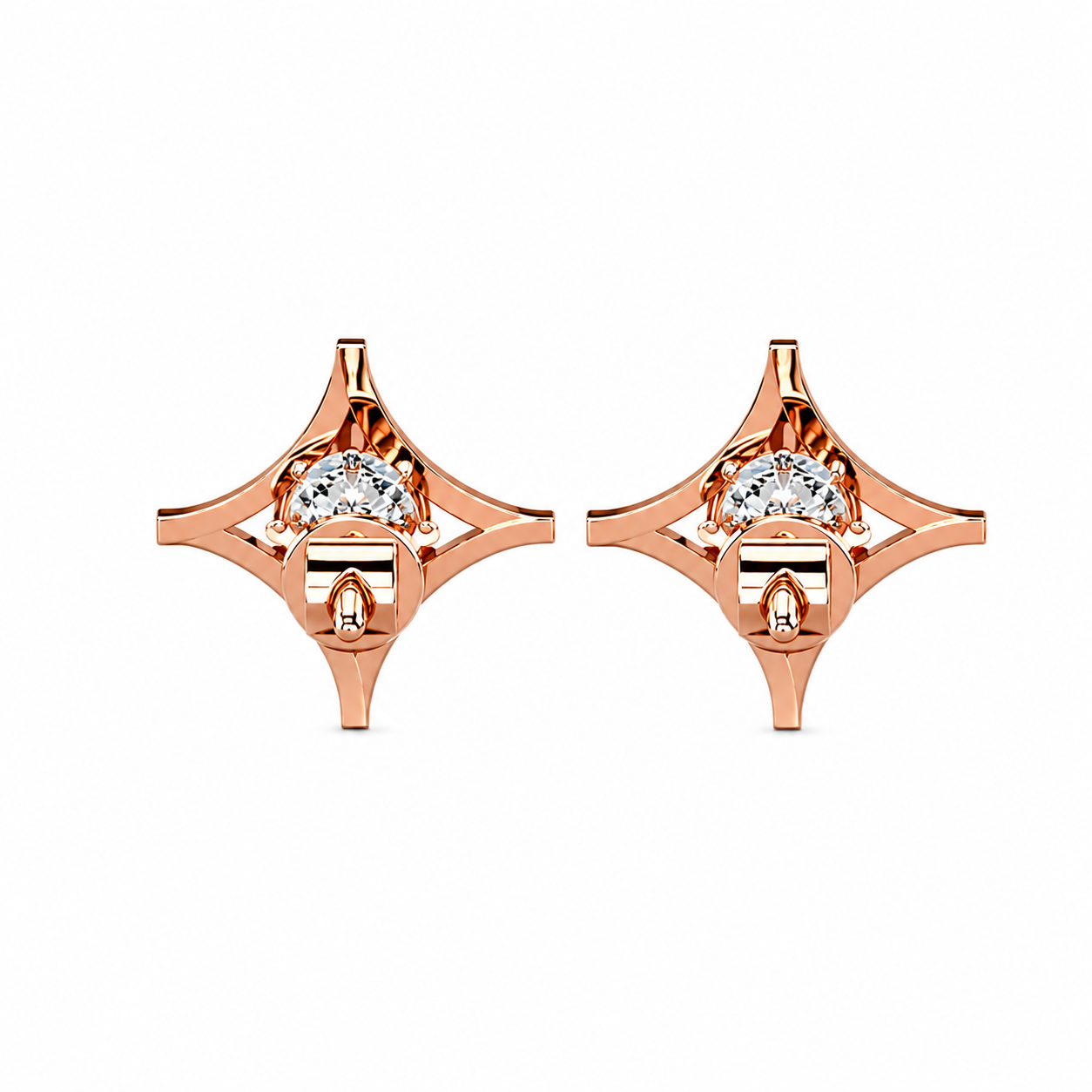 Round Shape Diamond Star Stud