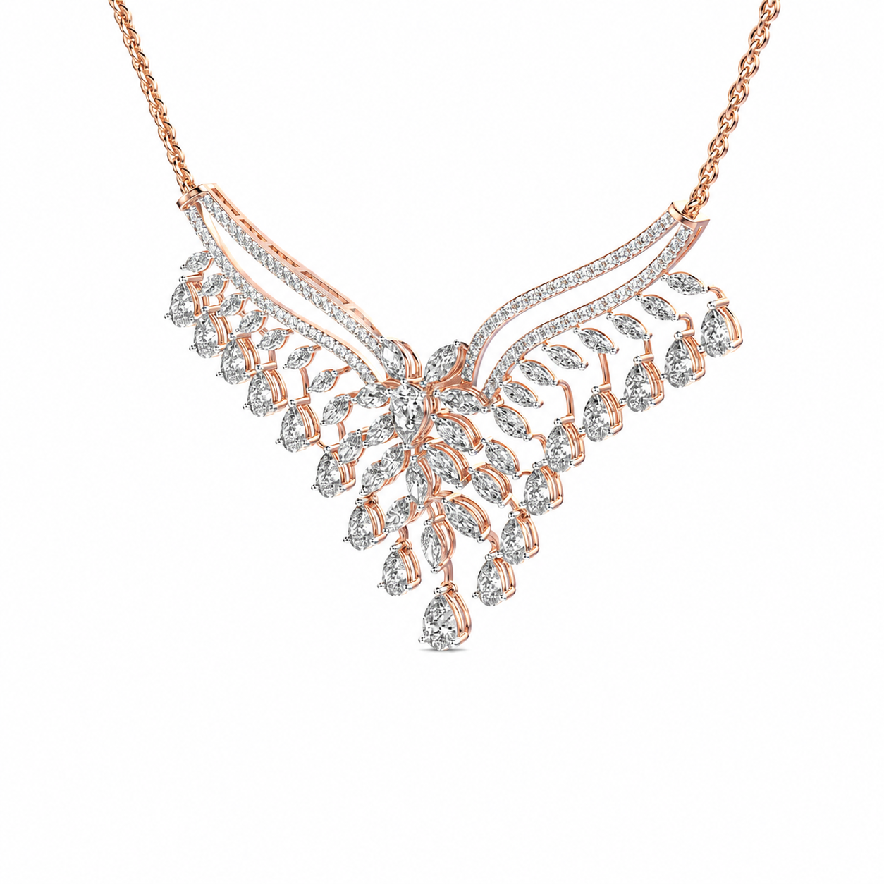 Glam of the Queen Diamond Cluster Pendant with Chain