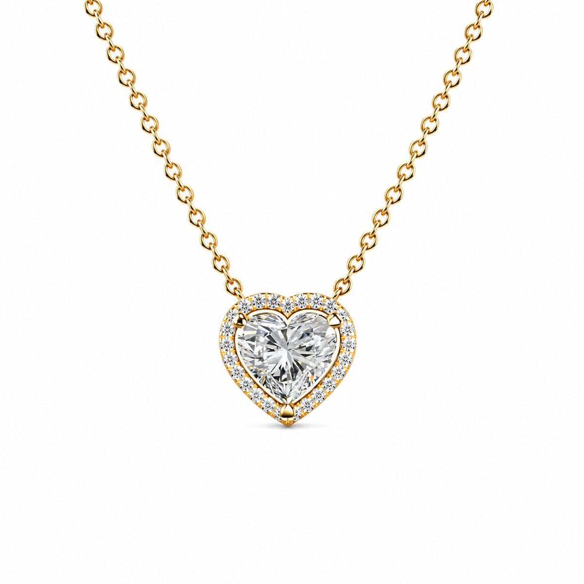 Heart Diamond Halo Pendant