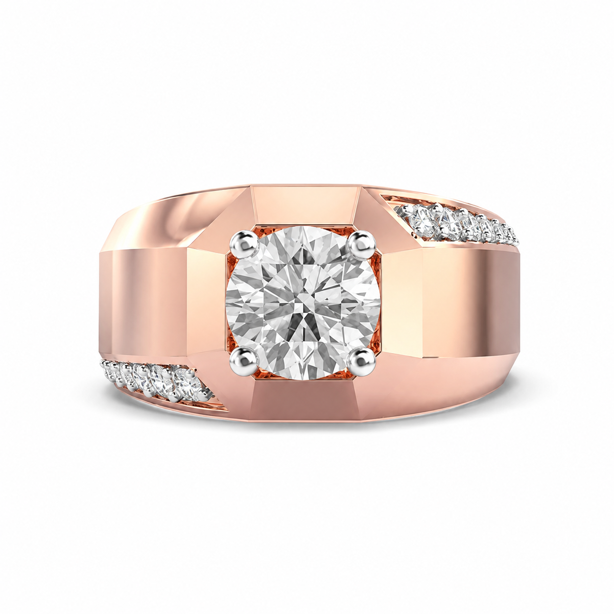 Minimal Brilliance Men's Diamond Band Ring