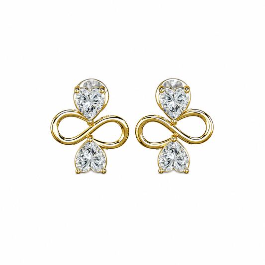 Heart Shape Diamond Infinity Studs
