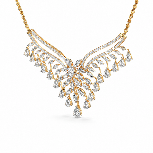 Glam of the Queen Diamond Cluster Pendant with Chain