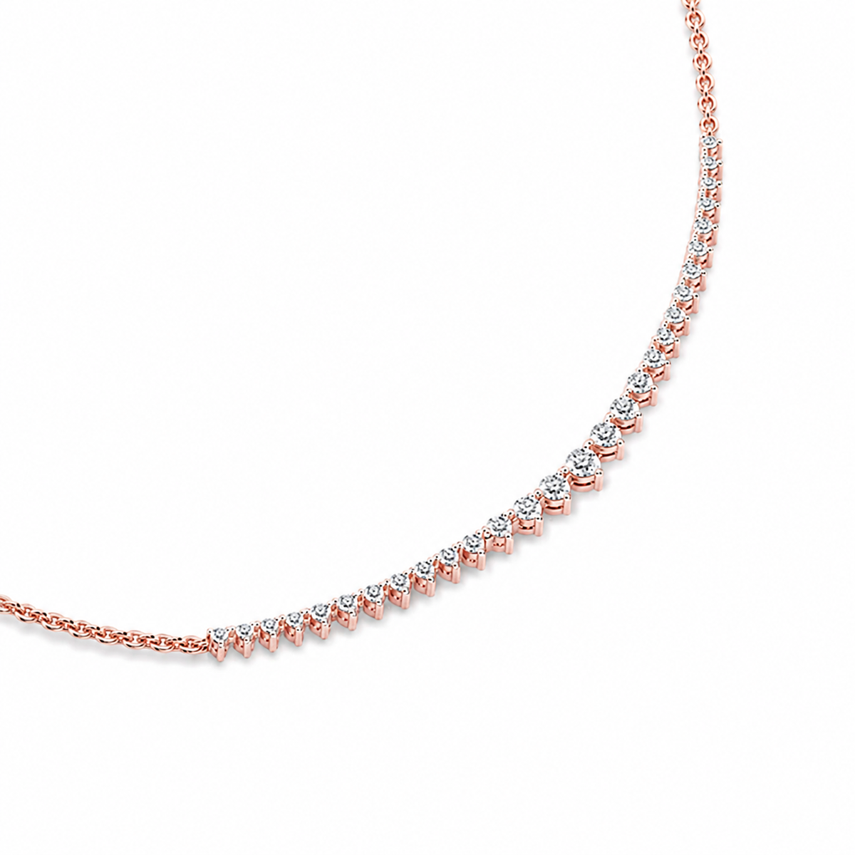 Graduated Line Diamond Necklace