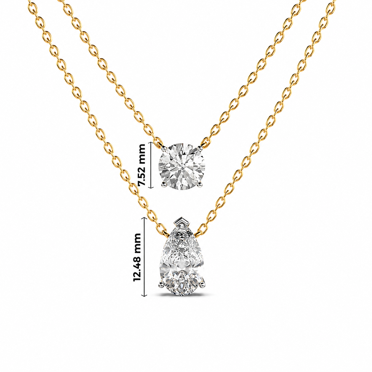 Elegant Double Chain Diamond Pendant