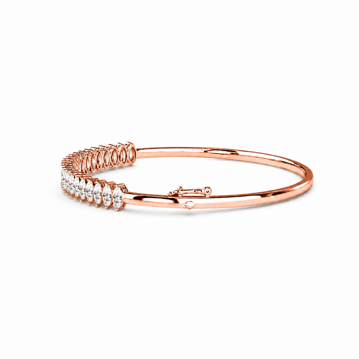 Marquise Lab Diamond Half Tennis Bangle bracelet