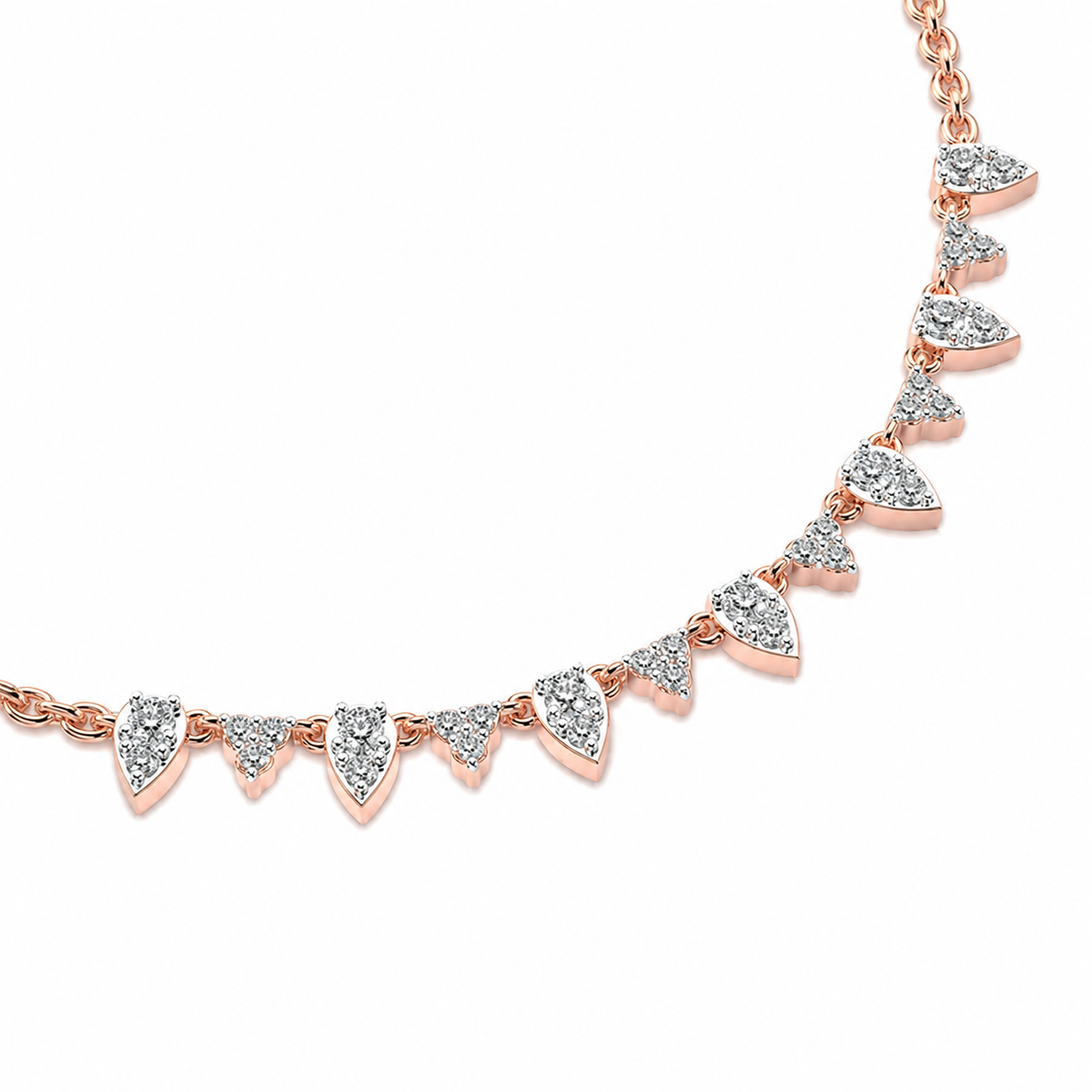 Stacked Grace Pear Diamond Necklace