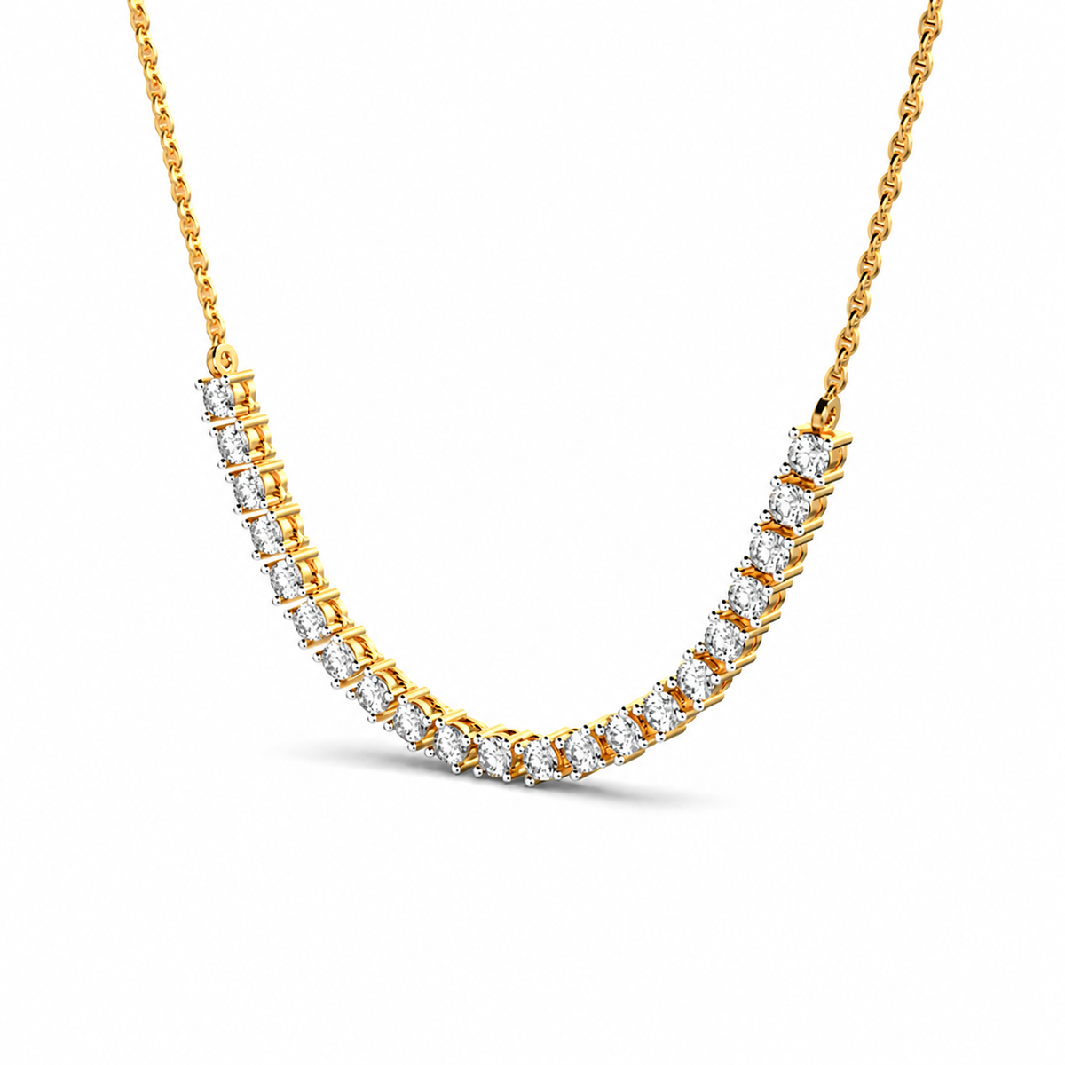 Suble Poise Diamond Necklace