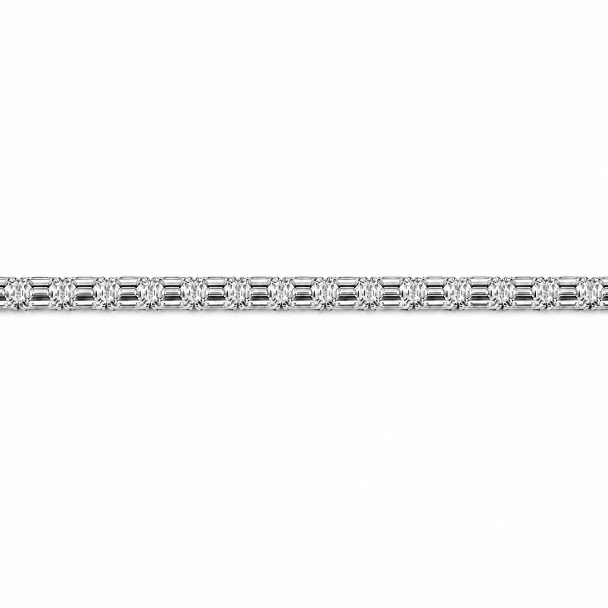 Emerald cut lab Diamond Tennis Bracelet