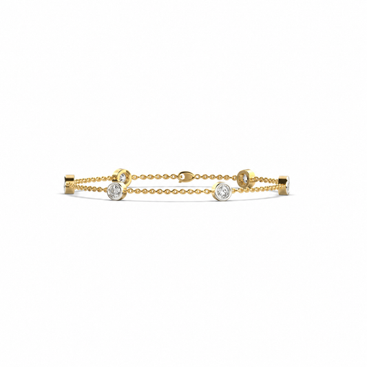 Minimal Celeste Round Diamond Bracelet