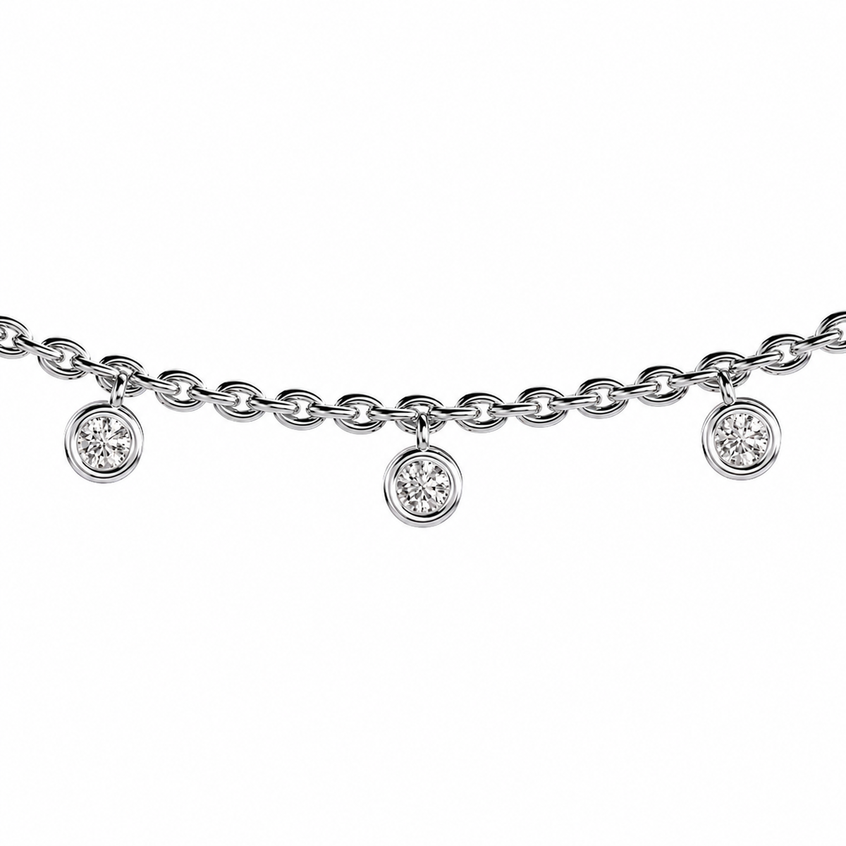 Beaded Elegance Diamond Pendant with Chain