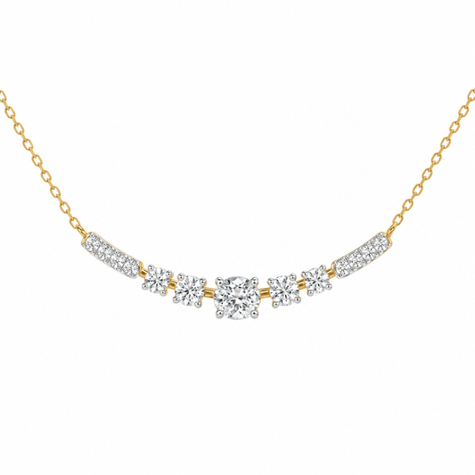 Cascade Curve Diamond Necklace