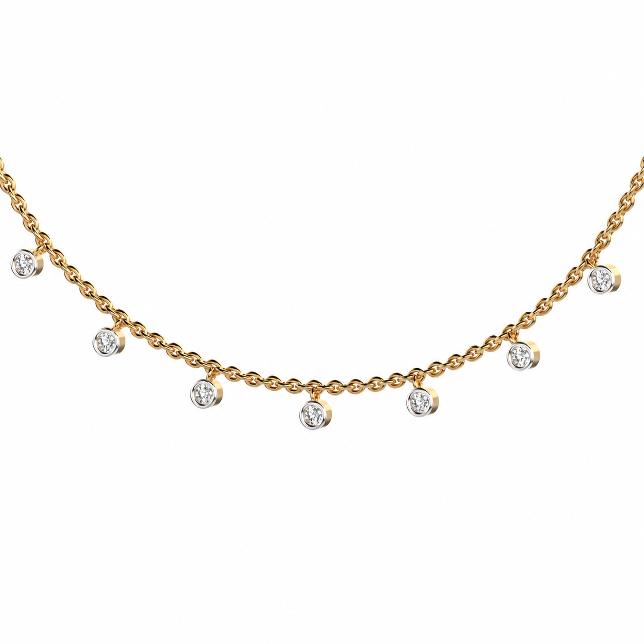 Beaded Elegance Diamond Pendant with Chain