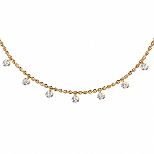 Beaded Elegance Diamond Pendant with Chain