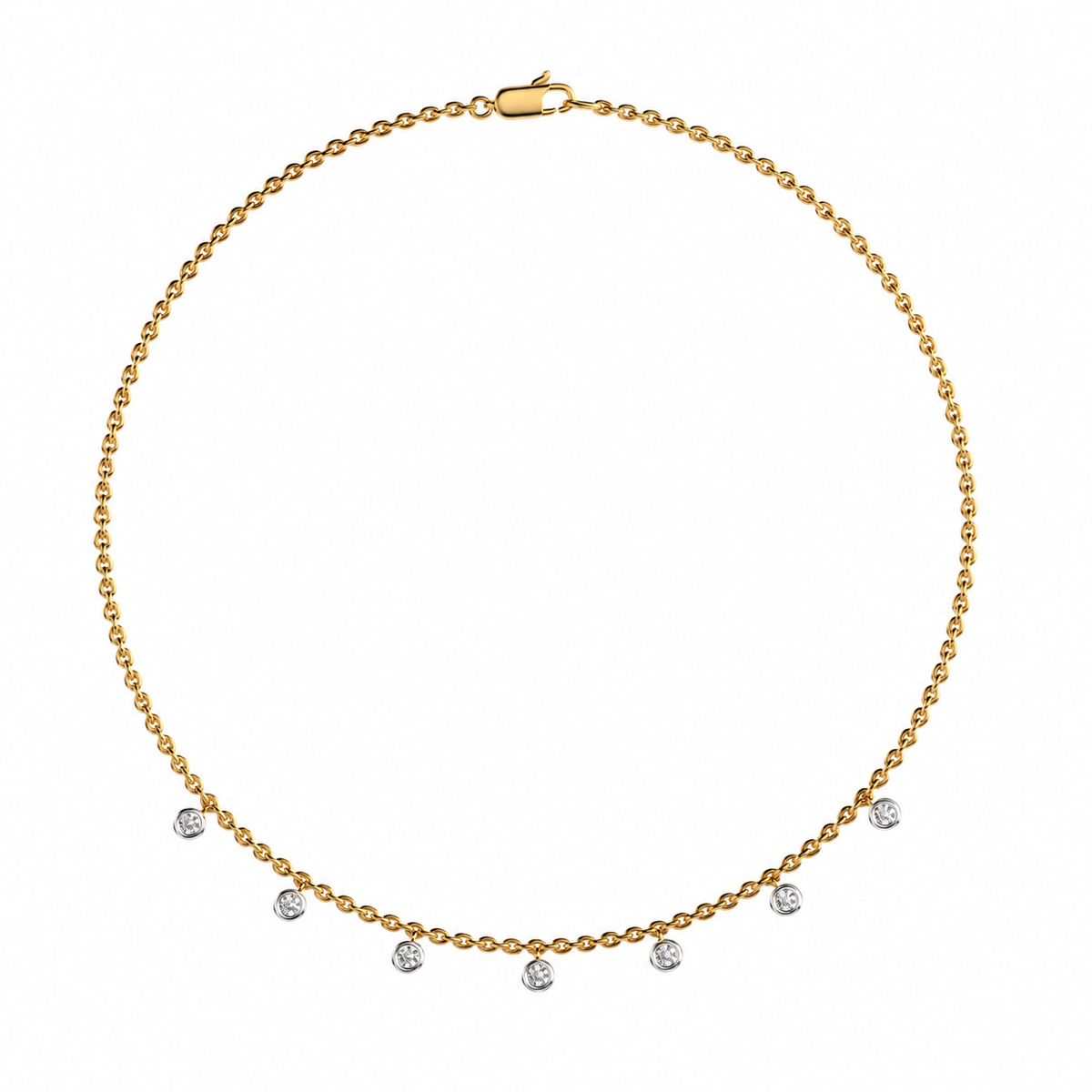 Beaded Elegance Diamond Pendant with Chain